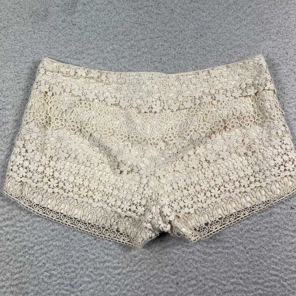 Denim & Supply Ralph Lauren Shorts Women 29 *32 Crochet Floral Lace Bummer Cream - Picture 1 of 8